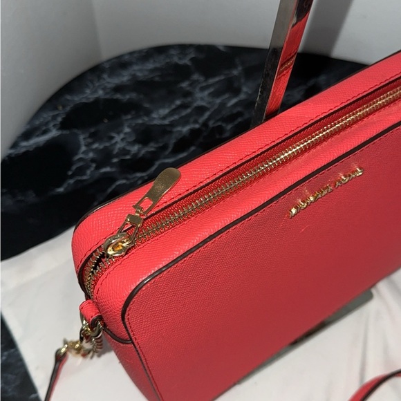 Michael Kors Handbag Jet Set Powder Leather Crossbody Bag Purse AUTHENTIC - Picture 11 of 12